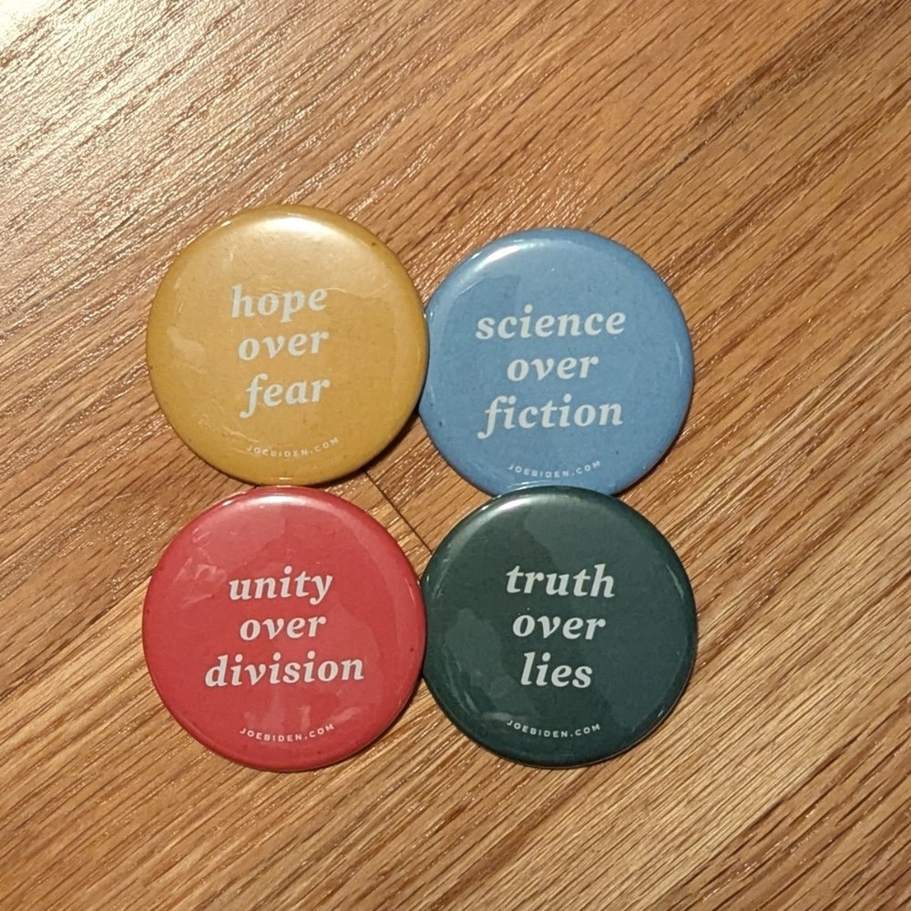 Truth Over Lies Series Button Pins Collection Joe Biden Democrats